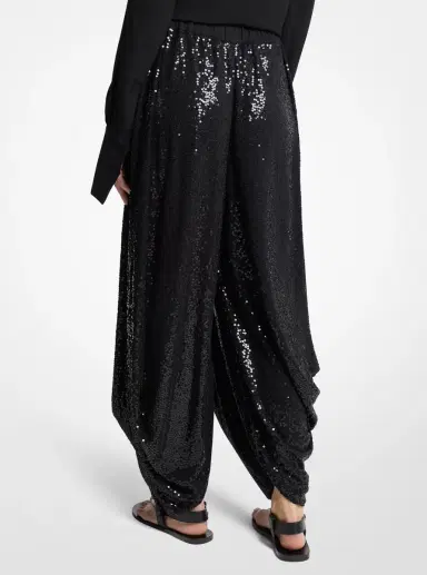 Michael Kors Collection Hand-Embellished Sequin Georgette Jersey Draped Pants | Thumbnail 5 Michael Kors Collection Hand-Embellished Sequin Georgette Jersey Draped Pants | Thumbnail 5