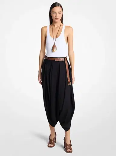Michael Kors Collection Draped Tissue Wool Culottes | Thumbnail 4
