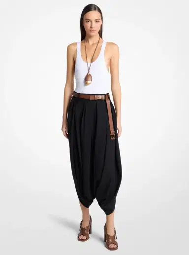 Michael Kors Collection Draped Tissue Wool Culottes | Thumbnail 10