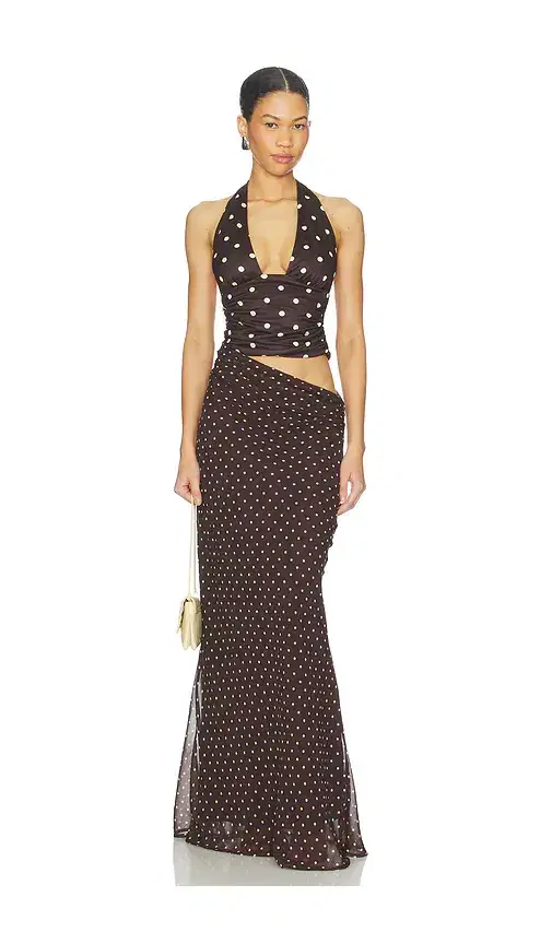 Runaway The Label Valeria Halter Cutout Maxi Dress