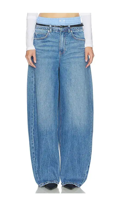 Alexander Wang Prestyle Blow Up Jeans With Leather Belt And Boxer