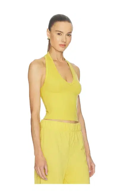 ÉTERNE Butter Rib Cropped Halter Top | Thumbnail 2