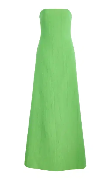 MONIQUE LHUILLIER Strapless Cotton Blend A-Line Gown | Thumbnail 1