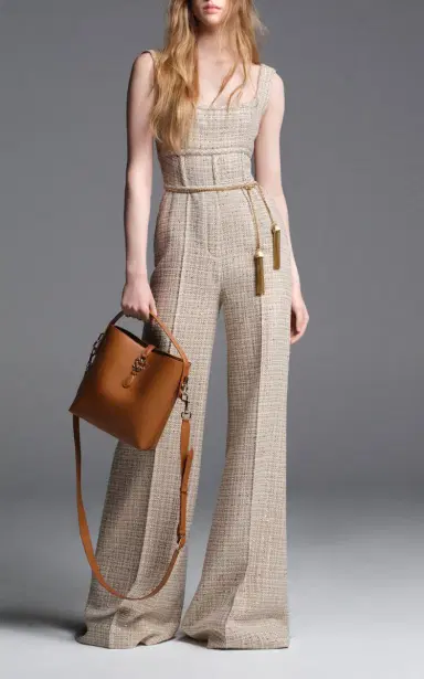 Elie Saab Sequin Thread Tweed Jumpsuit | Thumbnail 2
