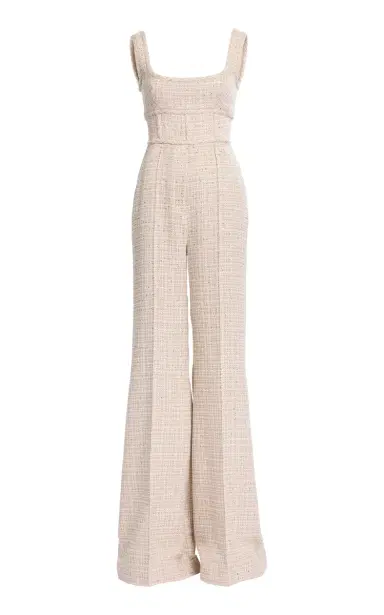 Elie Saab Sequin Thread Tweed Jumpsuit | Thumbnail 1