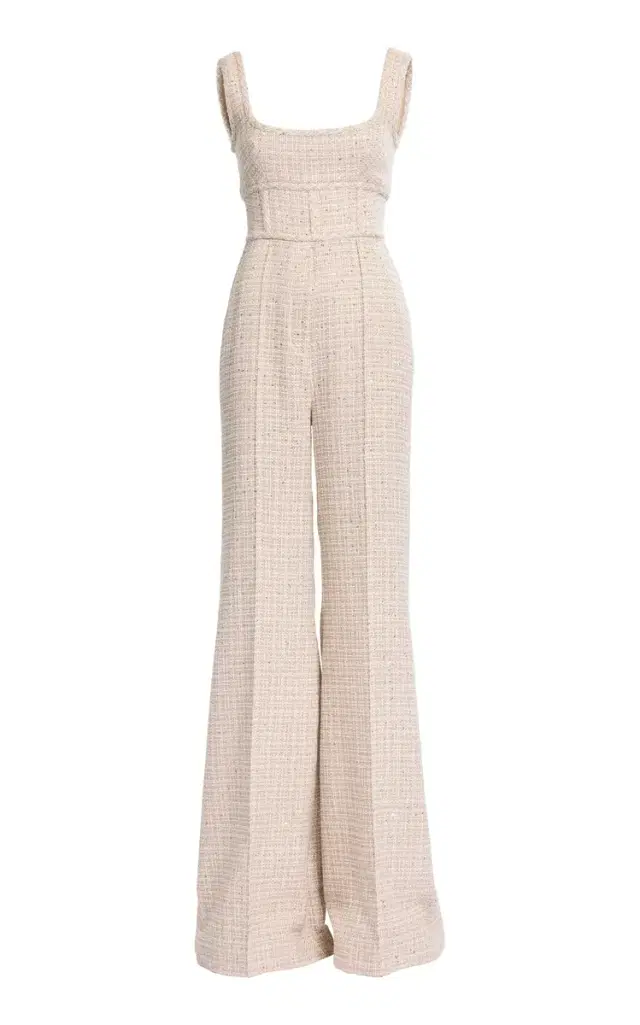 Sequin Thread Tweed Jumpsuit