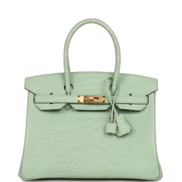 hermes Hermes Birkin 30 Vert D'Eau Matte Alligator Gold Hardware