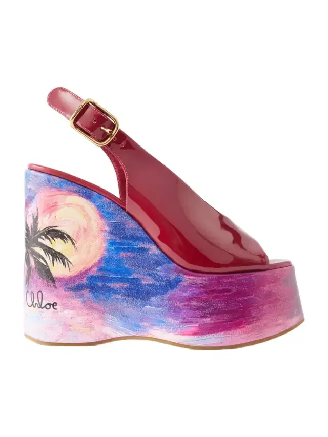 Maxime Patent-leather Platform Slingback Sandals Maxime Patent-leather Platform Slingback Sandals