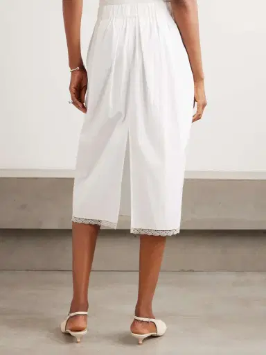 Maria McManus Lace-trimmed Poplin Midi Skirt | Thumbnail 3 Maria McManus Lace-trimmed Poplin Midi Skirt | Thumbnail 3