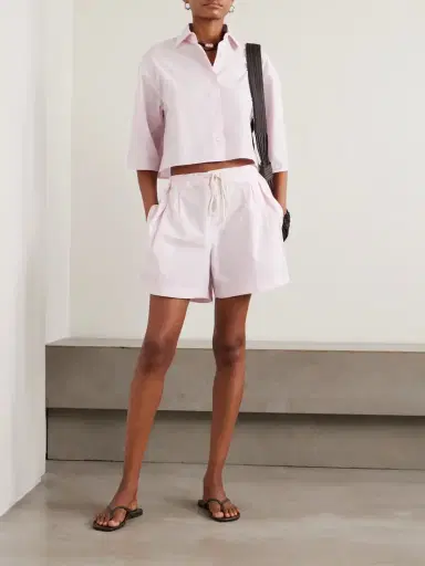 Maria McManus Rope-trimmed Pleated Poplin Shorts | Thumbnail 2 Maria McManus Rope-trimmed Pleated Poplin Shorts | Thumbnail 2