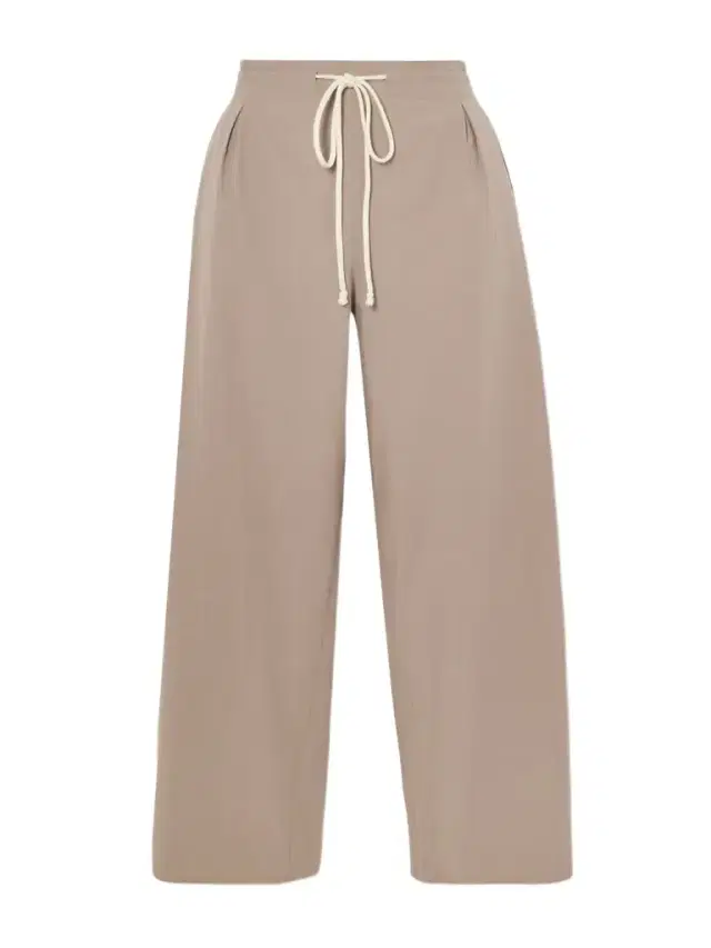 Rope-trimmed Organic Cotton-poplin Wide-leg Pants