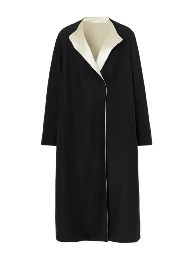 Reversible Twill And Hammered-satin Coat