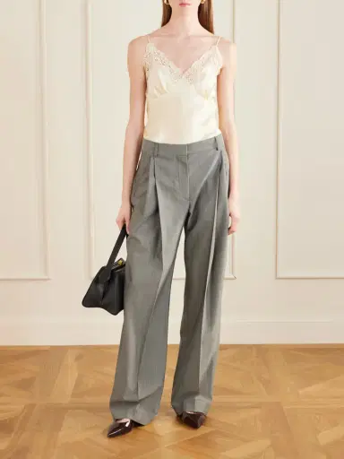Stella McCartney Pleated Wool-blend Straight-leg Pants | Thumbnail 2