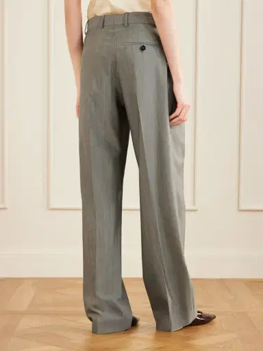 Stella McCartney Pleated Wool-blend Straight-leg Pants | Thumbnail 4