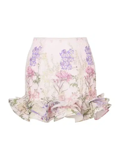 Charo Ruiz Floral Ruffled Cotton-blend Mini Skirt | Thumbnail 1 Charo Ruiz Floral Ruffled Cotton-blend Mini Skirt | Thumbnail 1