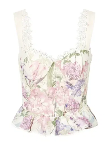 Charo Ruiz Floret Floral Cotton-blend Top | Thumbnail 1 Charo Ruiz Floret Floral Cotton-blend Top | Thumbnail 1