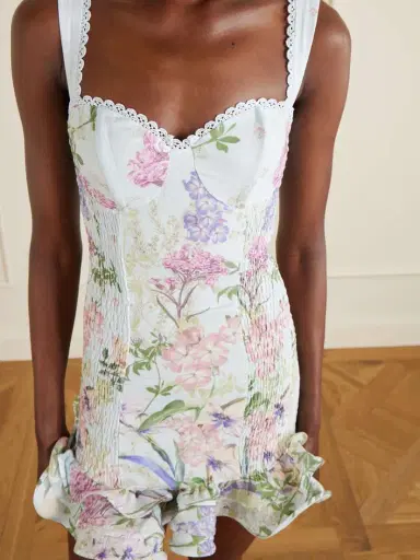 Charo Ruiz Sunil Floral-print Cotton-blend Mini Dress | Thumbnail 4 Charo Ruiz Sunil Floral-print Cotton-blend Mini Dress | Thumbnail 4
