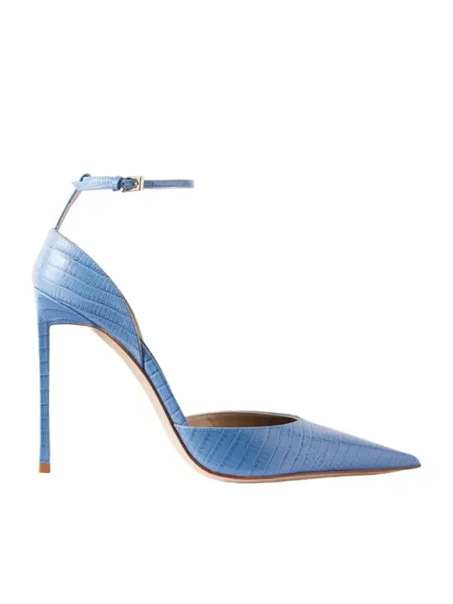 Snake-effect Leather Pumps