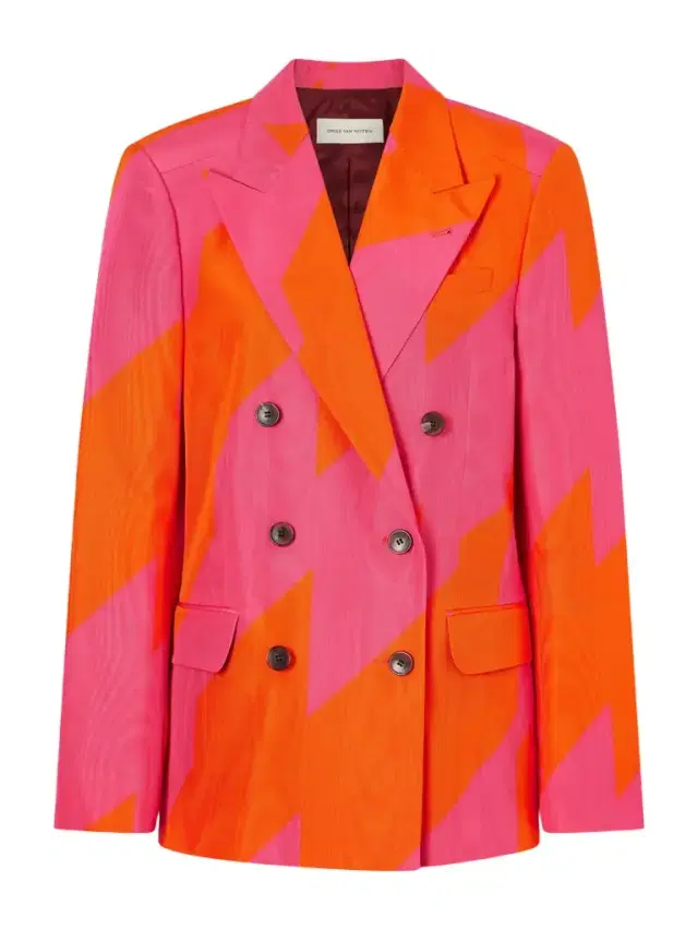 Striped Double-breasted Cotton-blend Blazer