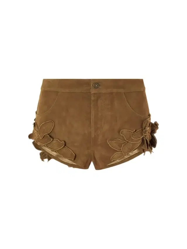 Kevana Embroidered Suede Shorts