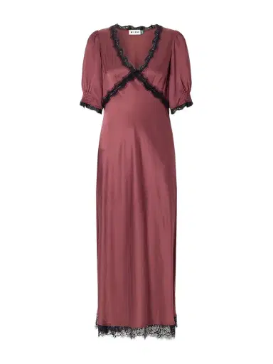 Rixo Annina Lace-trimmed Satin Midi Dress | Thumbnail 1 Rixo Annina Lace-trimmed Satin Midi Dress | Thumbnail 1