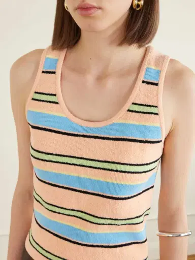 Rabanne Striped Cotton-blend Terry Tank | Thumbnail 4