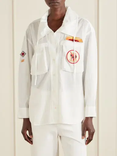 Isabel Marant Chely Appliquéd Tencel™ Lyocell Shirt | Thumbnail 3