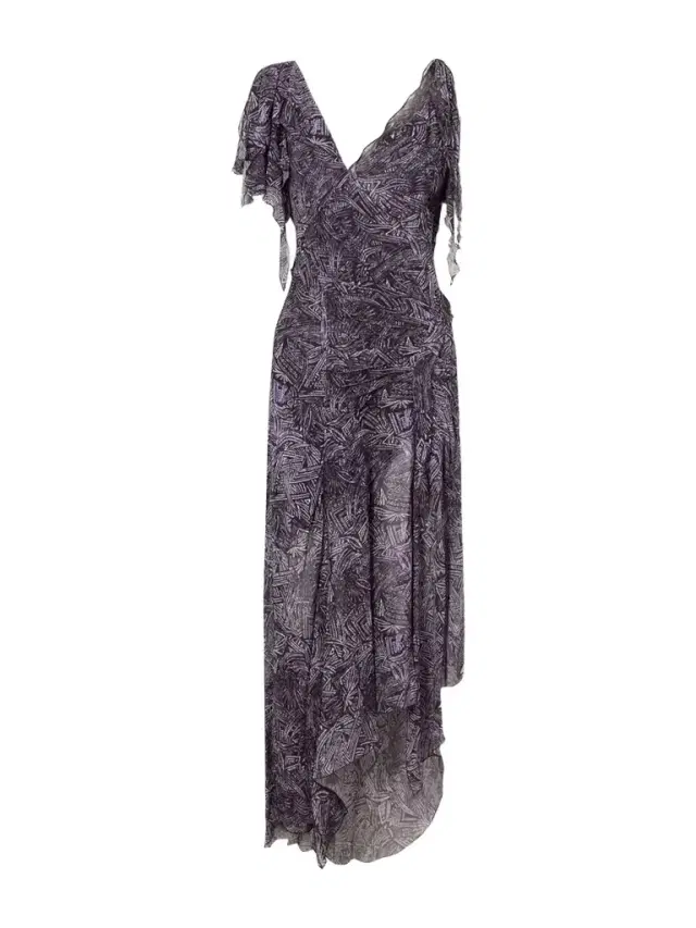 Tylena Ruffled Printed Silk Georgette Midi Dress Tylena Ruffled Printed Silk Georgette Midi Dress