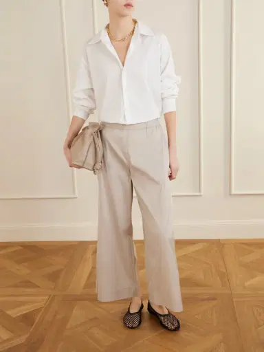 Max Mara Beachwear Pece Cotton-blend Wide-leg Pants | Thumbnail 2 Max Mara Beachwear Pece Cotton-blend Wide-leg Pants | Thumbnail 2