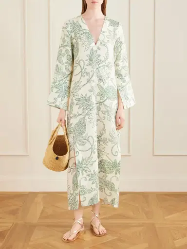 Lemlem Theodora Printed Linen Maxi Dress | Thumbnail 2 Lemlem Theodora Printed Linen Maxi Dress | Thumbnail 2