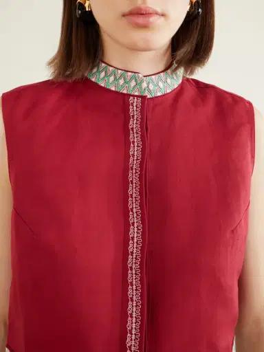 Emporio Sirenuse Embroidered Linen And Cotton-blend Blouse | Thumbnail 4 Emporio Sirenuse Embroidered Linen And Cotton-blend Blouse | Thumbnail 4