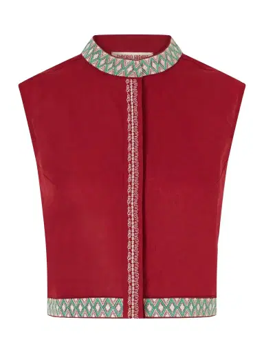 Emporio Sirenuse Embroidered Linen And Cotton-blend Blouse | Thumbnail 1 Emporio Sirenuse Embroidered Linen And Cotton-blend Blouse | Thumbnail 1
