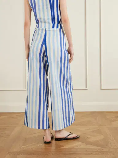 Emporio Sirenuse Striped Wide-leg Cotton Pants | Thumbnail 4 Emporio Sirenuse Striped Wide-leg Cotton Pants | Thumbnail 4