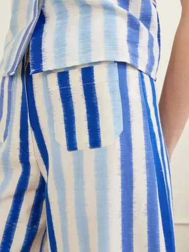 Emporio Sirenuse Striped Wide-leg Cotton Pants | Thumbnail 5 Emporio Sirenuse Striped Wide-leg Cotton Pants | Thumbnail 5