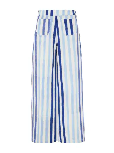 Emporio Sirenuse Striped Wide-leg Cotton Pants | Thumbnail 1 Emporio Sirenuse Striped Wide-leg Cotton Pants | Thumbnail 1