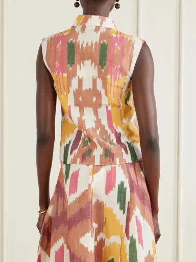 Emporio Sirenuse Printed Cotton And Linen-blend Tank | Thumbnail 3 Emporio Sirenuse Printed Cotton And Linen-blend Tank | Thumbnail 3