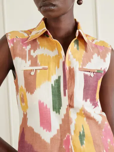 Emporio Sirenuse Printed Cotton And Linen-blend Tank | Thumbnail 4 Emporio Sirenuse Printed Cotton And Linen-blend Tank | Thumbnail 4