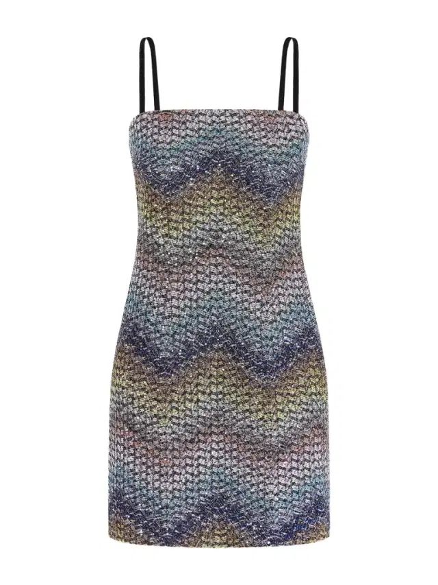 Missoni Sequin-embellished Metallic Crochet-knit Mini Dress
