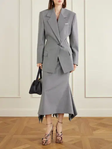 The Attico Wool And Cotton-blend Midi Skirt | Thumbnail 2 The Attico Wool And Cotton-blend Midi Skirt | Thumbnail 2