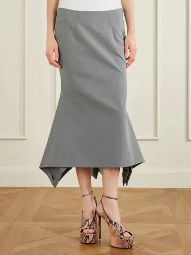 The Attico Wool And Cotton-blend Midi Skirt | Thumbnail 3 The Attico Wool And Cotton-blend Midi Skirt | Thumbnail 3