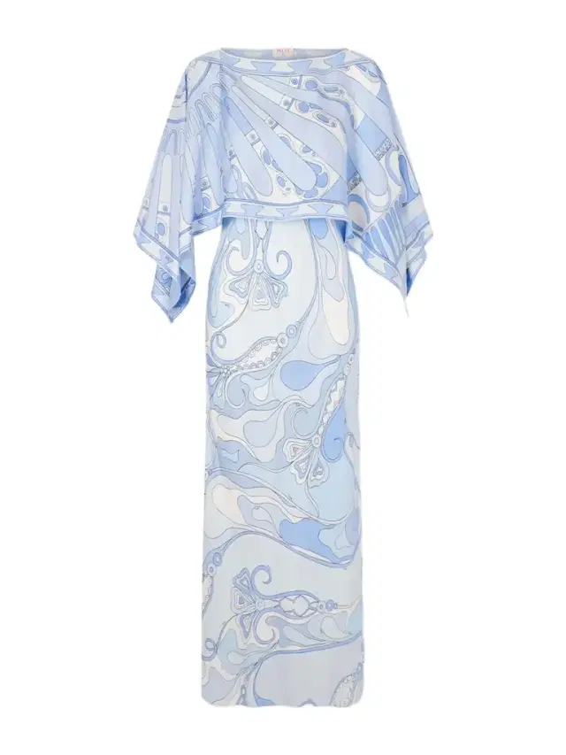 Layered Printed Silk-twill Maxi Dress