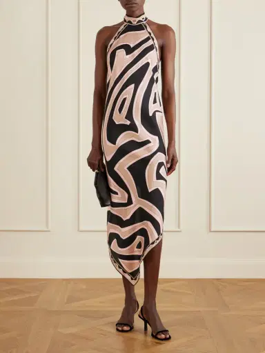 PUCCI Asymmetric Printed Silk-twill Halterneck Dress | Thumbnail 2 PUCCI Asymmetric Printed Silk-twill Halterneck Dress | Thumbnail 2