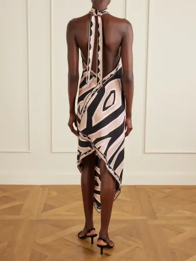 PUCCI Asymmetric Printed Silk-twill Halterneck Dress | Thumbnail 3 PUCCI Asymmetric Printed Silk-twill Halterneck Dress | Thumbnail 3