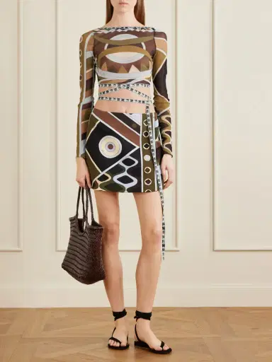PUCCI Cropped Printed Tulle Top | Thumbnail 2 PUCCI Cropped Printed Tulle Top | Thumbnail 2