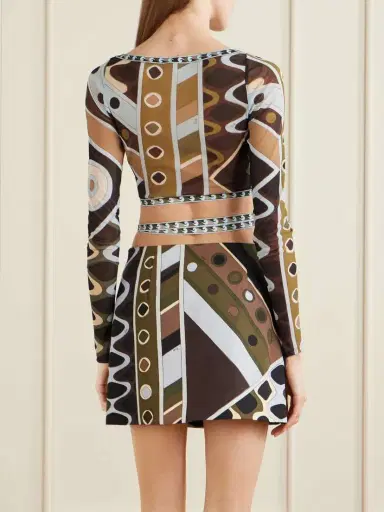 PUCCI Cropped Printed Tulle Top | Thumbnail 3 PUCCI Cropped Printed Tulle Top | Thumbnail 3