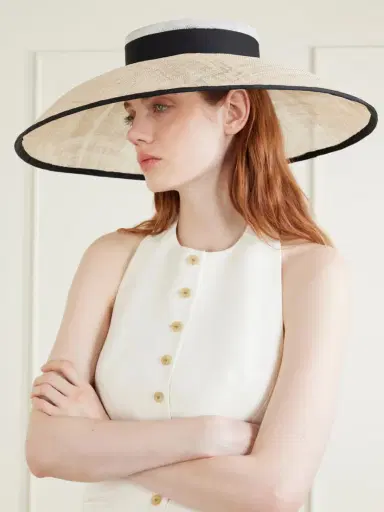 Gigi Burris Maris Grosgrain-trimmed Sinamay Sunhat | Thumbnail 2 Gigi Burris Maris Grosgrain-trimmed Sinamay Sunhat | Thumbnail 2