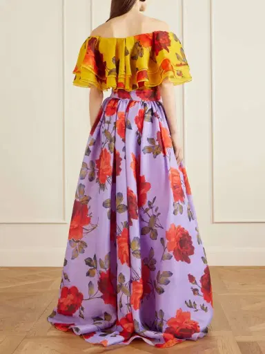 Carolina Herrera Floral-print Linen Organza Maxi Skirt | Thumbnail 3 Carolina Herrera Floral-print Linen Organza Maxi Skirt | Thumbnail 3