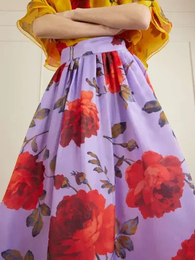 Carolina Herrera Floral-print Linen Organza Maxi Skirt | Thumbnail 4 Carolina Herrera Floral-print Linen Organza Maxi Skirt | Thumbnail 4
