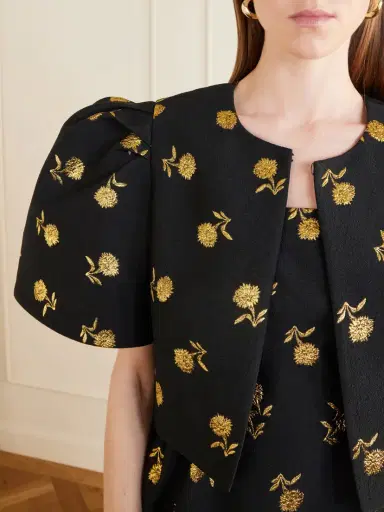 Carolina Herrera Cropped Embroidered Jacquard Evening Jacket | Thumbnail 5 Carolina Herrera Cropped Embroidered Jacquard Evening Jacket | Thumbnail 5