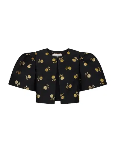 Carolina Herrera Cropped Embroidered Jacquard Evening Jacket | Thumbnail 1 Carolina Herrera Cropped Embroidered Jacquard Evening Jacket | Thumbnail 1